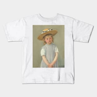 Child in a Straw Hat by Mary Cassatt Kids T-Shirt